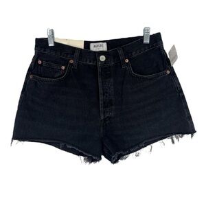 AGOLDE Mila Vintage Black Classic High Rise Denim Shorts in "Slow Burn" 30 NWT
